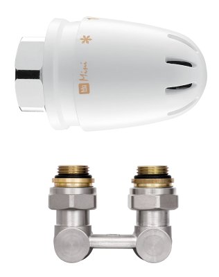 MONTER quality Zestaw termostatyczny: PREMIUM Głowica MINI M30x1.5 + zestaw przyłączeniowy kątowy MQ V376644